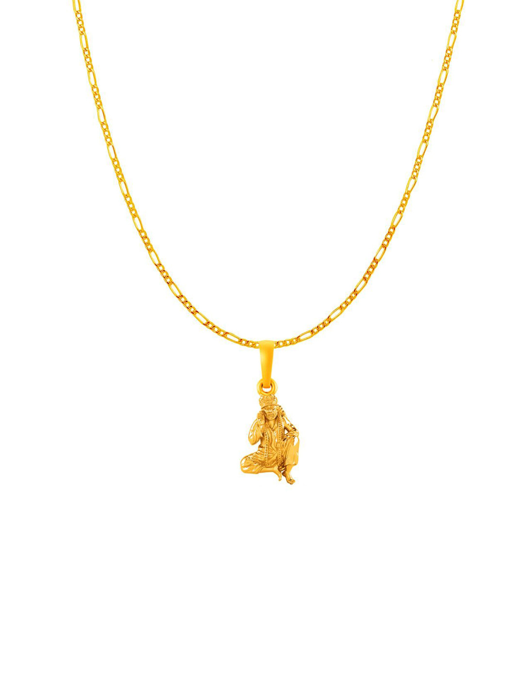 AKSHAT SAPPHIRE Gold-Plated Contemporary Sai Baba Pendant with Figaro Chain