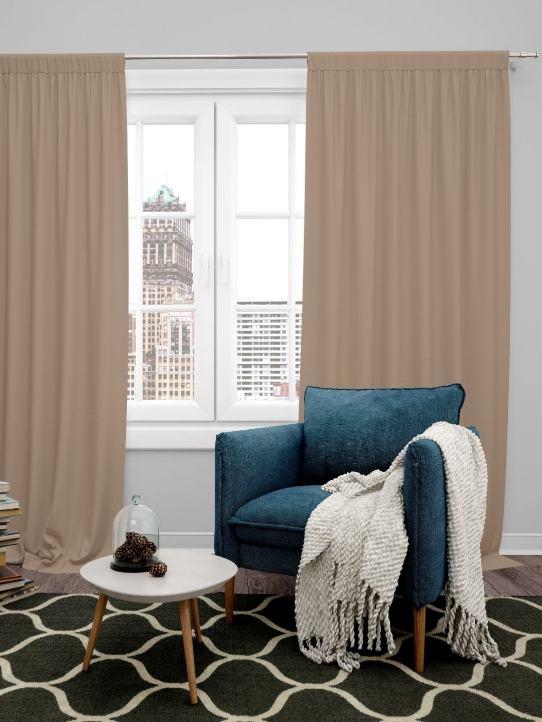 Parda Online Rust Set of 4 Black Out Door Curtain