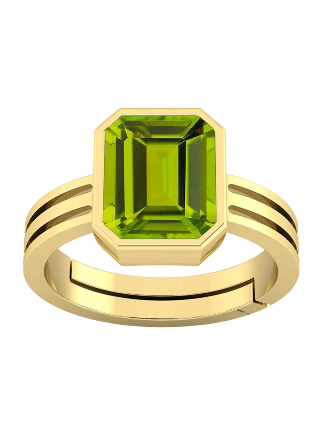 RSPR Peridot Gemstone-Studded Adjustable Finger Ring
