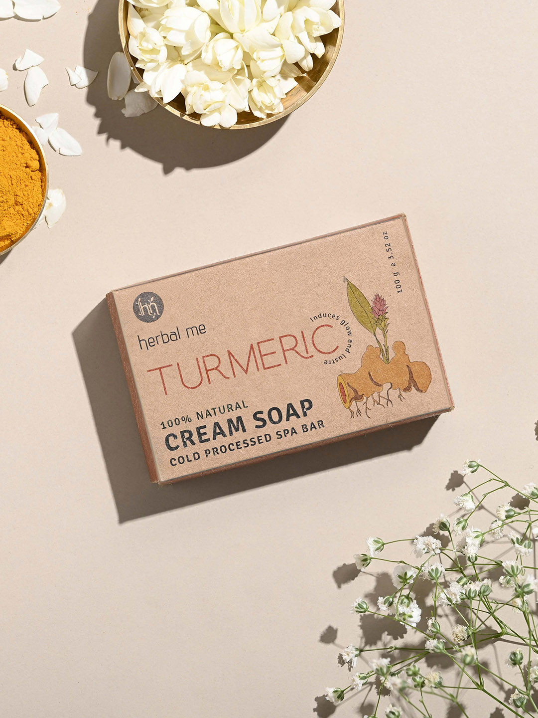 HERBAL ME Pure & Natural Turmeric Cream Soap- 125 g