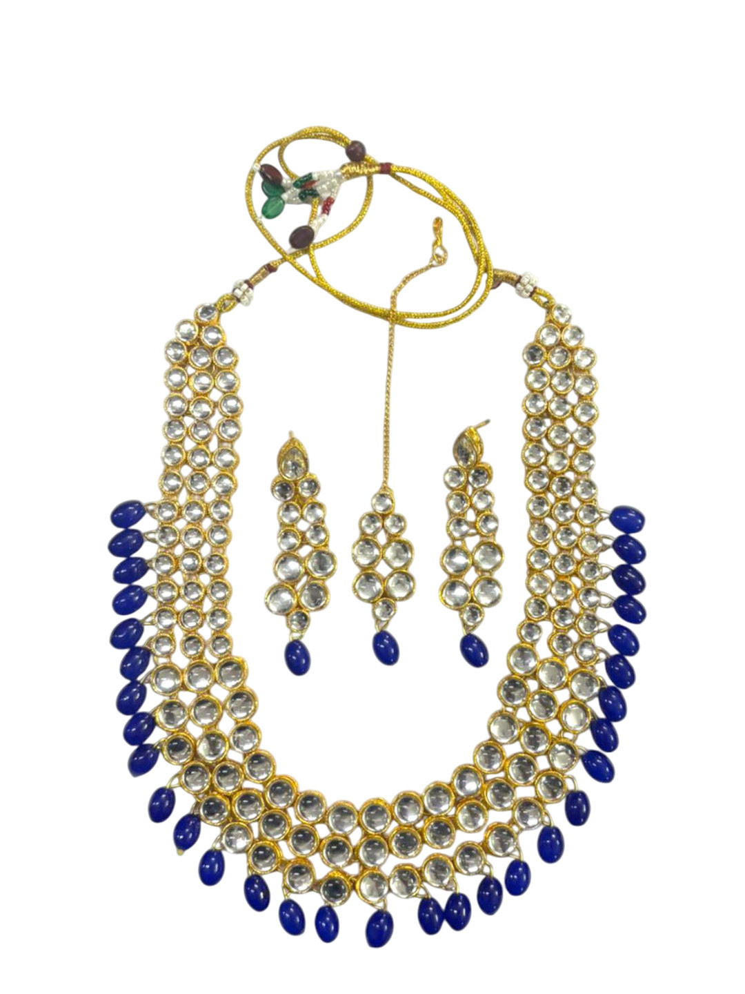 Saree Swarg Gold Plated Stone Studded & Beaded Jewellery set