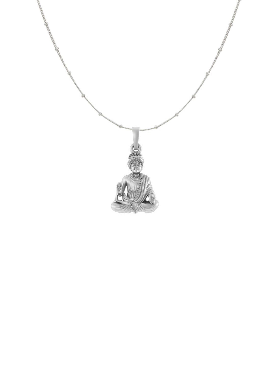 AKSHAT SAPPHIRE Sterling Silver Silver-Plated Contemporary Pendants With Chains