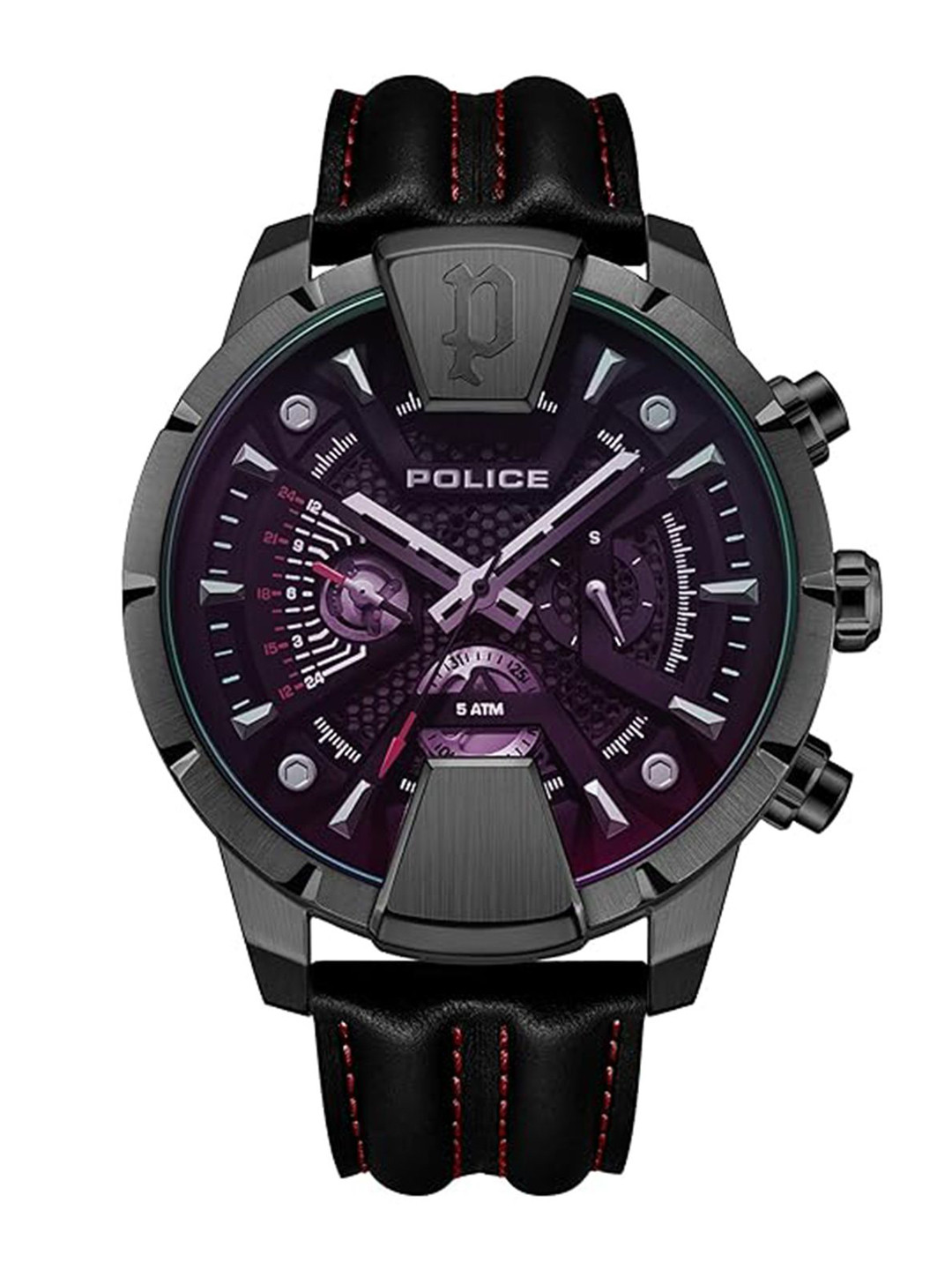 Police Men Dial & Leather Wrap Around Straps Analogue Watch NTPLPEWJF2203704W