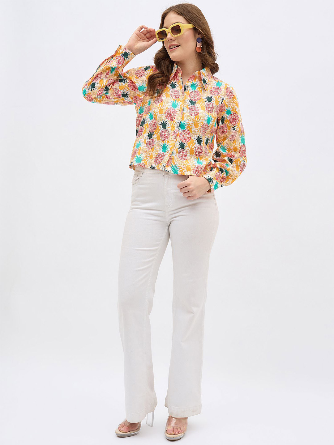 all about you Conversational Printed Spread Collar Pure Cotton Casual Shirt