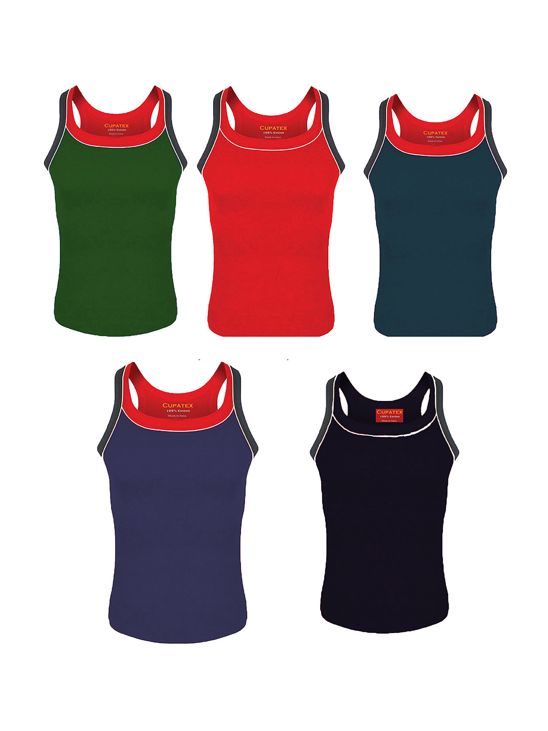 Cupatex Boys Pack Of 5 Combed Cotton Gym Vests KIDS_GYM_P5_1