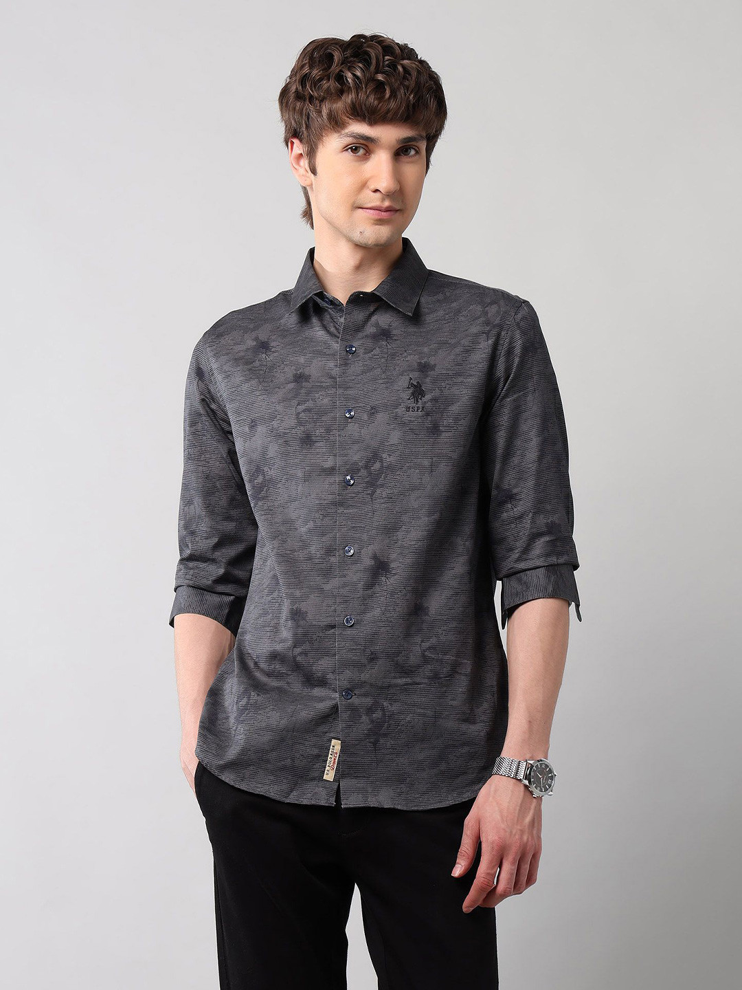 U.S. Polo Assn. Denim Co. Floral Printed Long Sleeves Pure Cotton Shirt