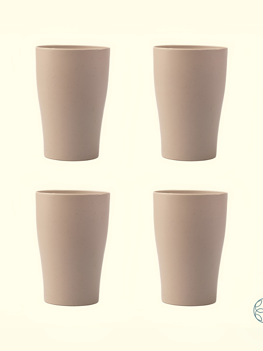 IRIDA NATURALS Beige Solid Bamboo Matte Cups Set of Cups and Mugs
