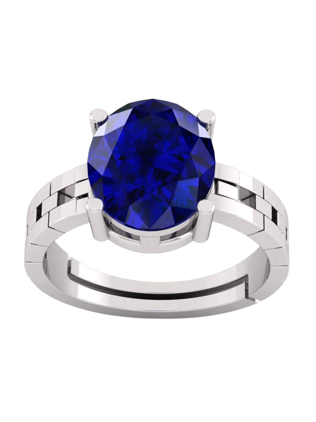 RSPR 5.25 Ratti 4.60 Carat Certified Sapphire Panchdhatu Adjustable Ring
