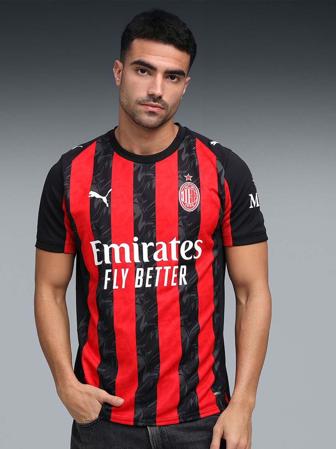 Puma AC Milan 25/26 Home Replica Moisture-Control Football Jersey T-shirt