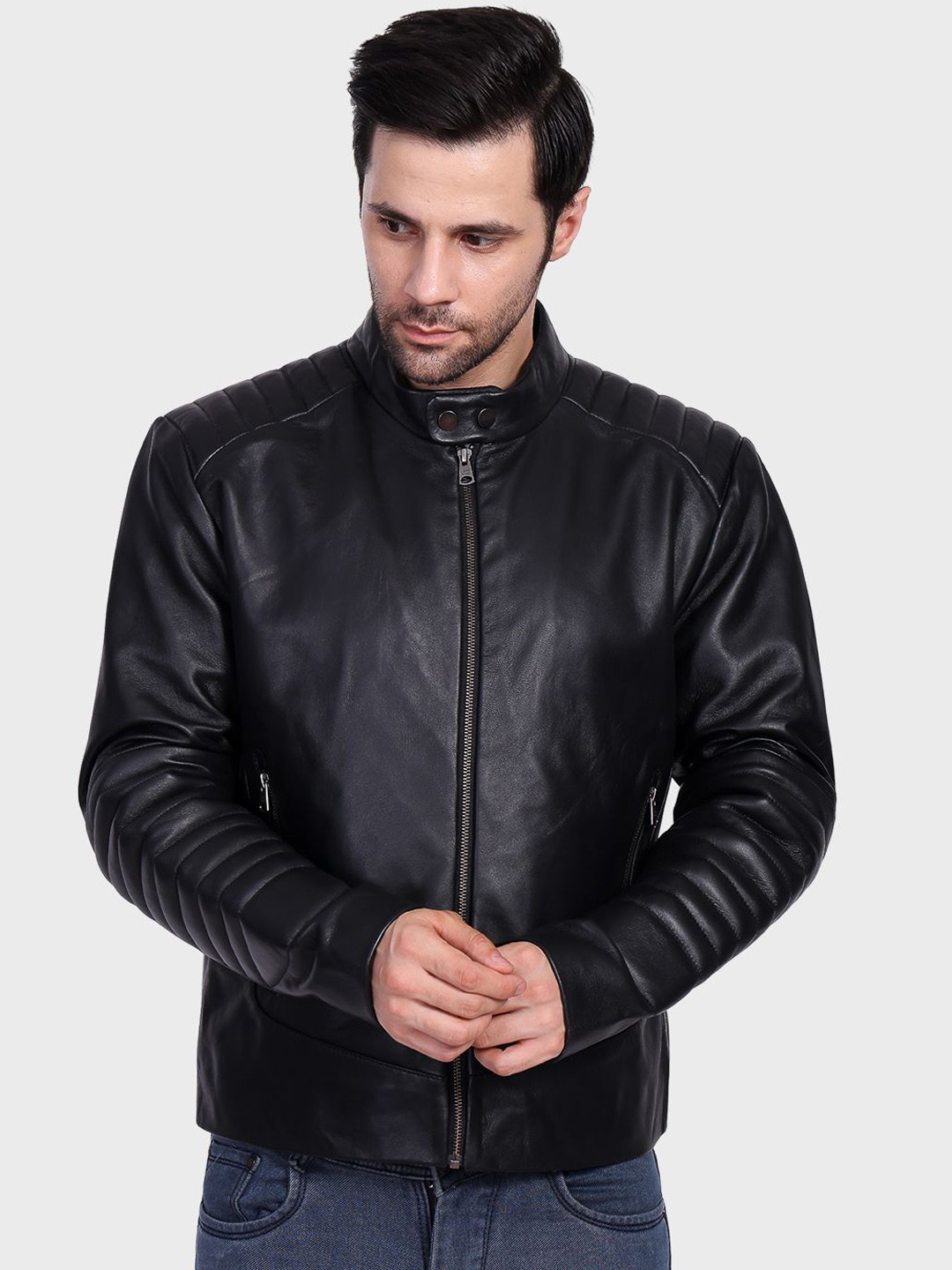 Justanned Racer Solid Leather Jacket
