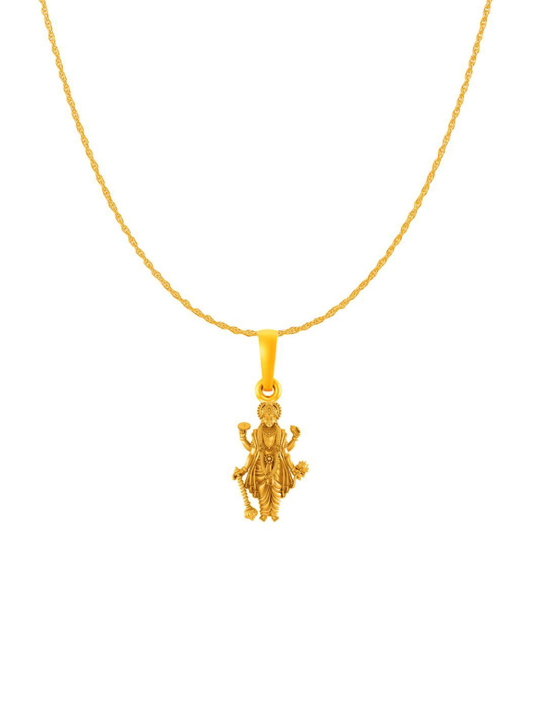 AKSHAT SAPPHIRE 22KT Gold Plated Silver Lord Vishnu Pendant with Chain