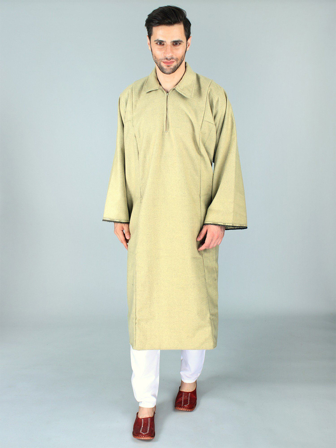 Exotic India Men Phiran from Kashmir With Front Zipper