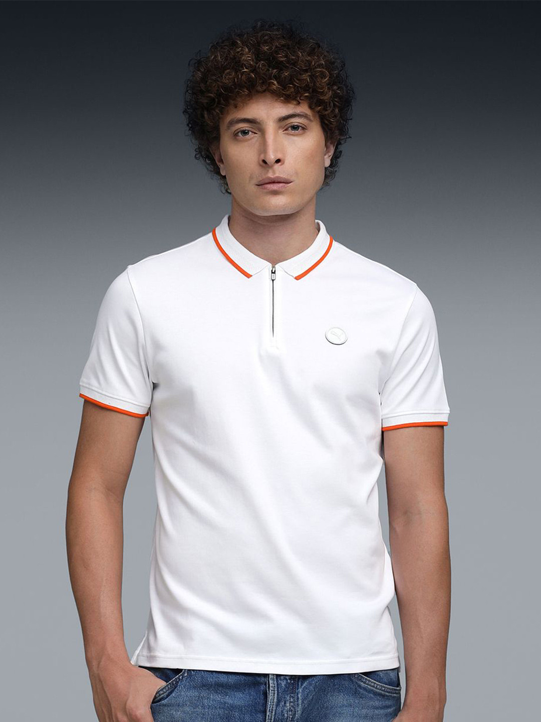 Puma Premium Slim Fit Zipper Placket Polo T-Shirt