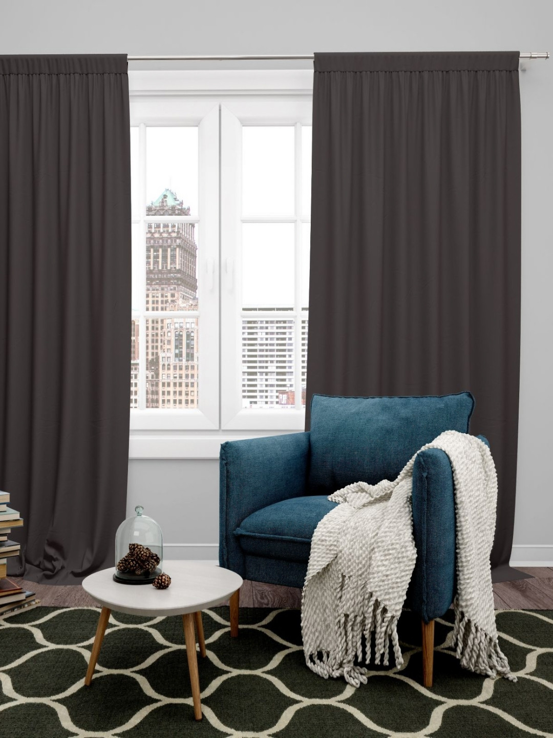 Parda Online Coffee Brown Set of 4 Black Out Long Door Curtain