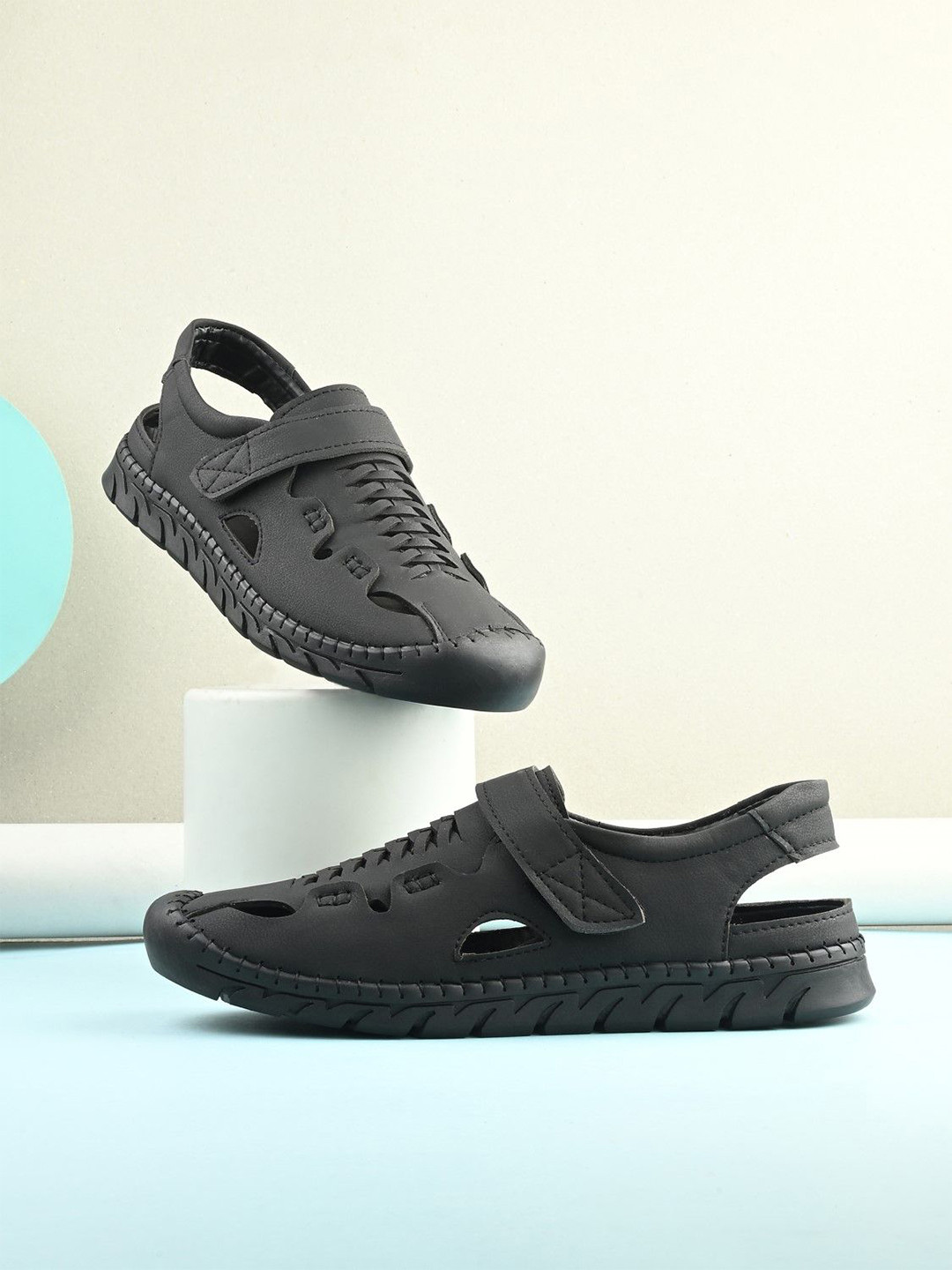 SERVER Black Comfortable & Lightweight Sandals