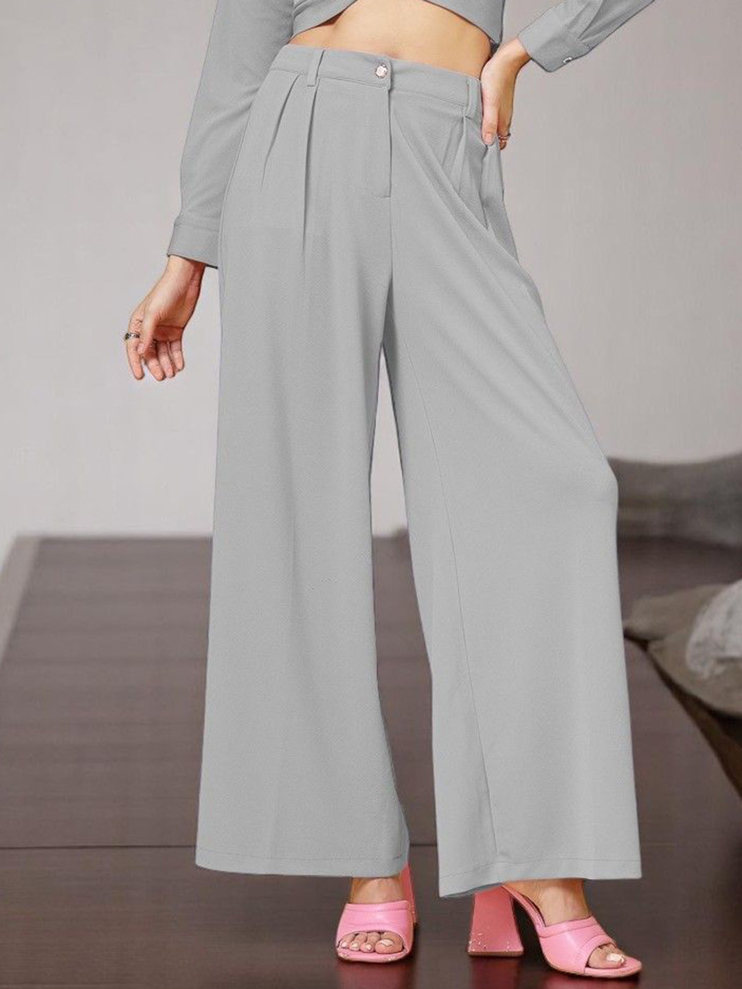 OOMPH! FACTOR Women Relaxed Fit Wide Leg Trousers