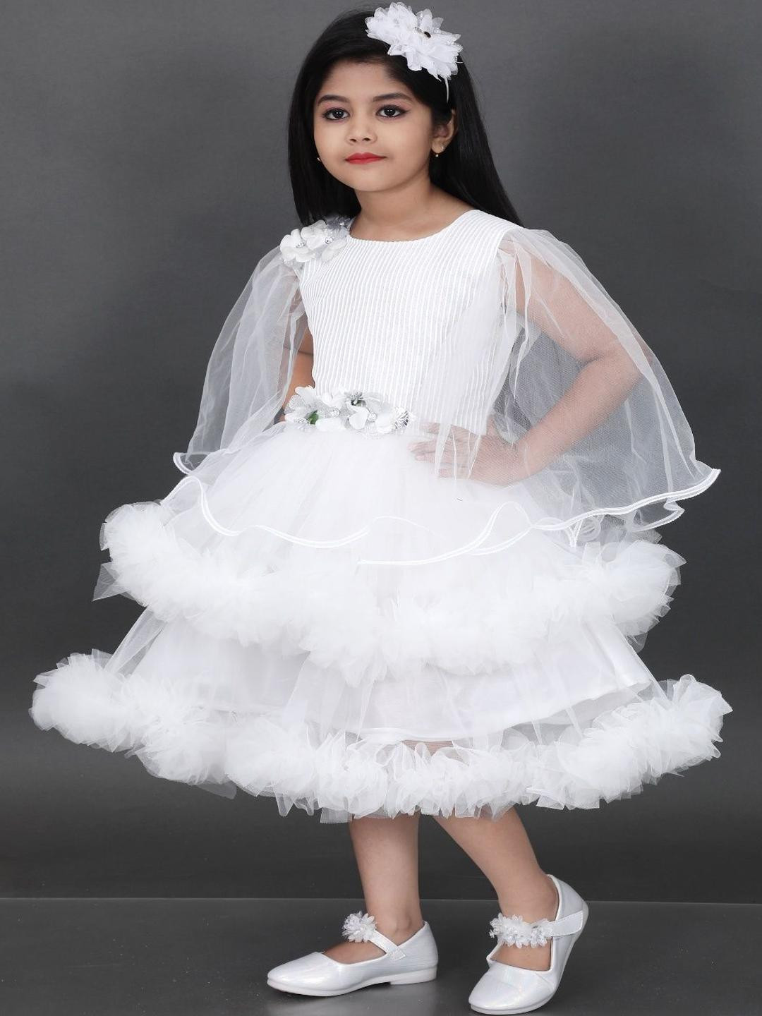 Bongprince Cape Sleeve Net Fit & Flare Midi Dress