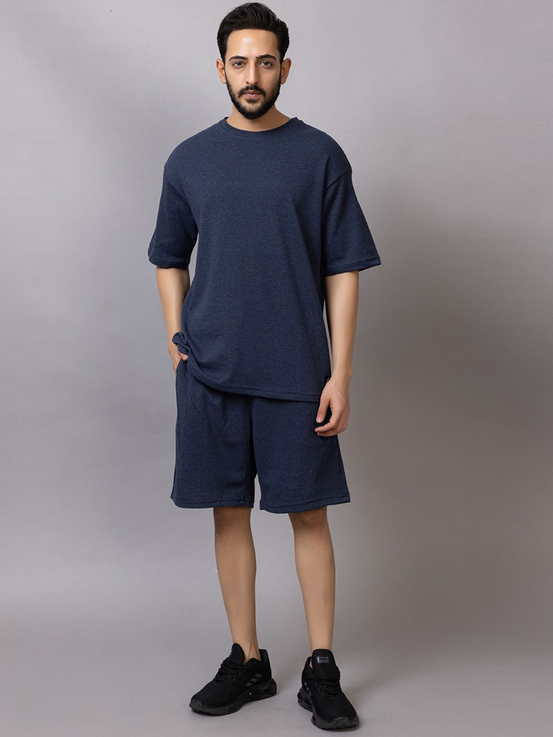eARMENOR Round Neck T-shirt With Shorts  Co-Ords