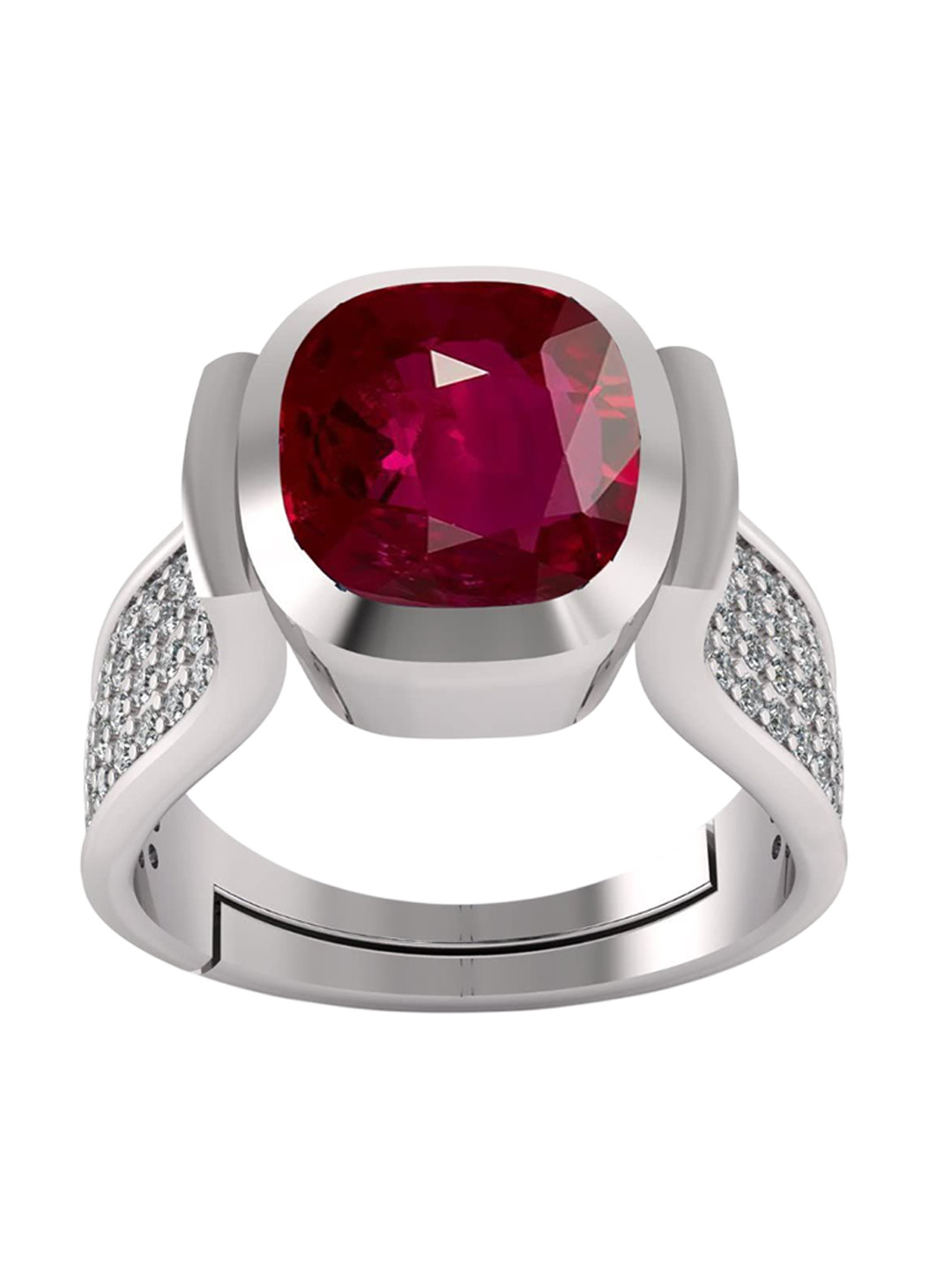 RSPR 7.25 Ratti 6.60 Carat Amethyst Gemstone-Studded Finger Ring