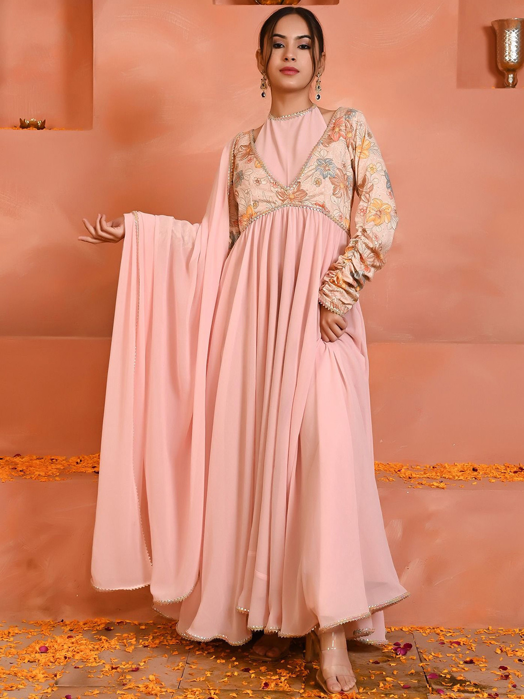 ANISH BY AHINSA Women Floral Printed Kurta with Trousers & Dupatta