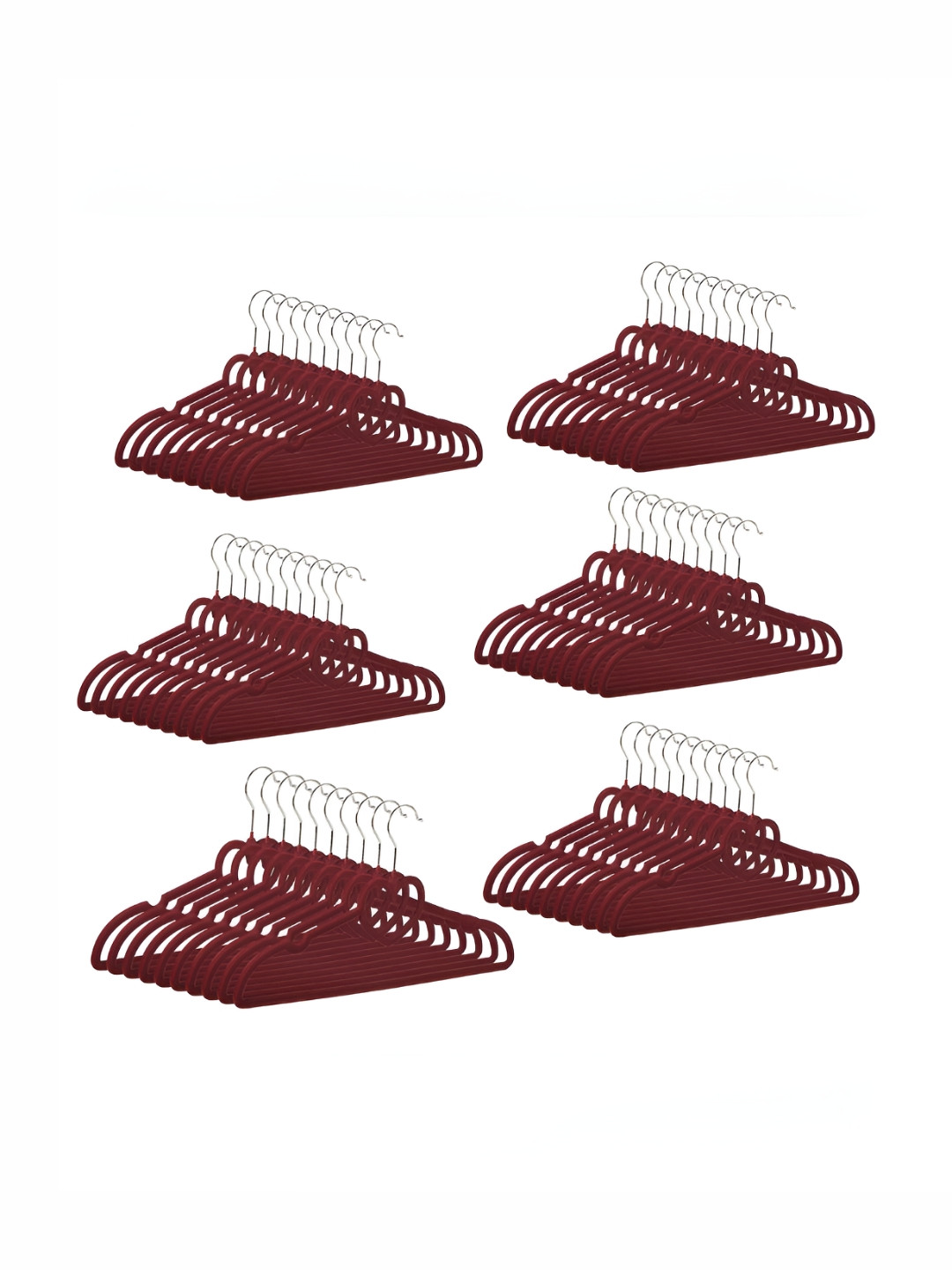 Aura 60-Pcs Maroon Anti Rust Clothes Hanger