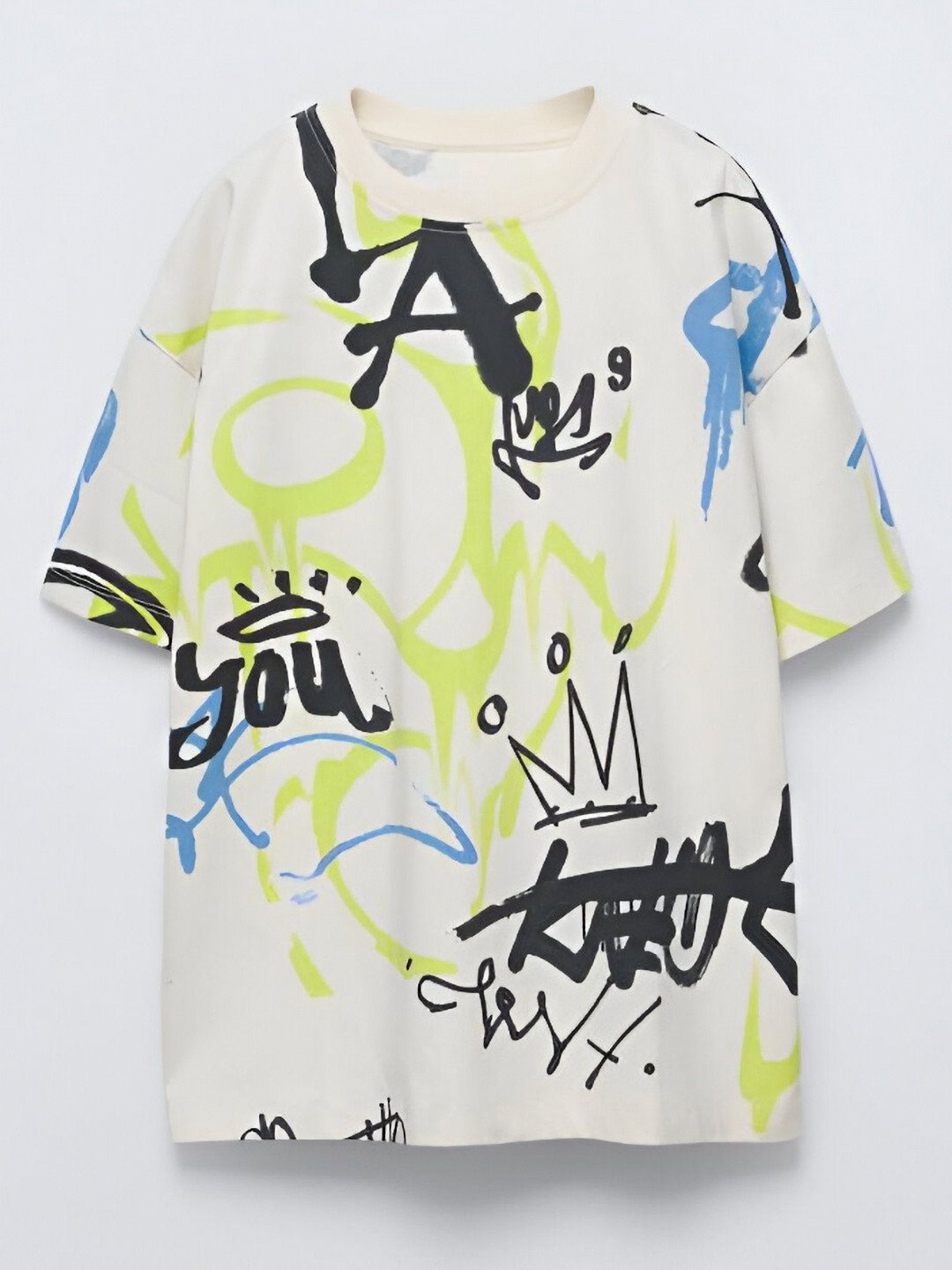 Googo Gaaga Boys Typography Round Neck Drop Shoulder Printed T-shirt