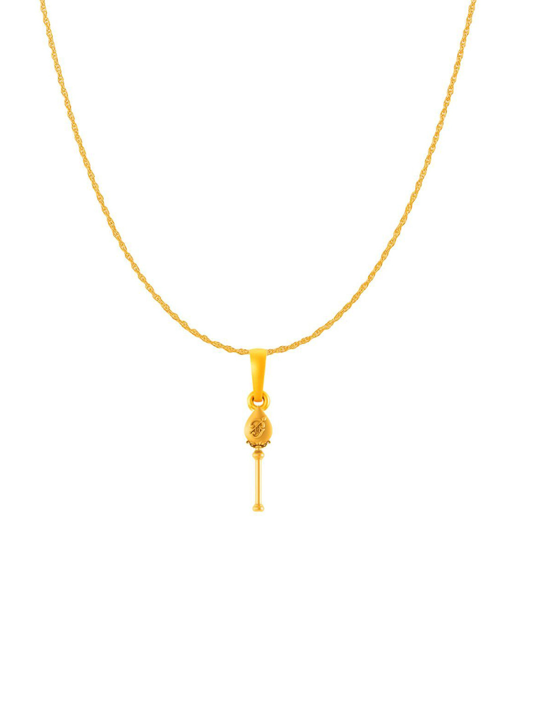 AKSHAT SAPPHIRE 92.5 Sterling Silver 22KT Gold Plated Vel Pandel OM Pendant & Rope Chain