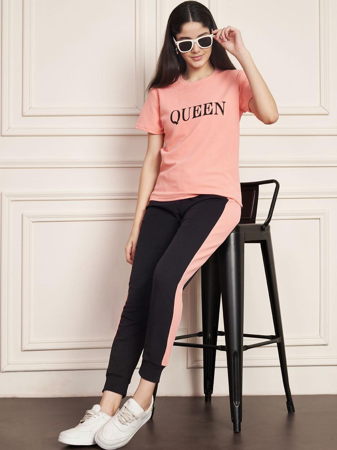 Moda Rapido Women Pink Polyester Tracksuits