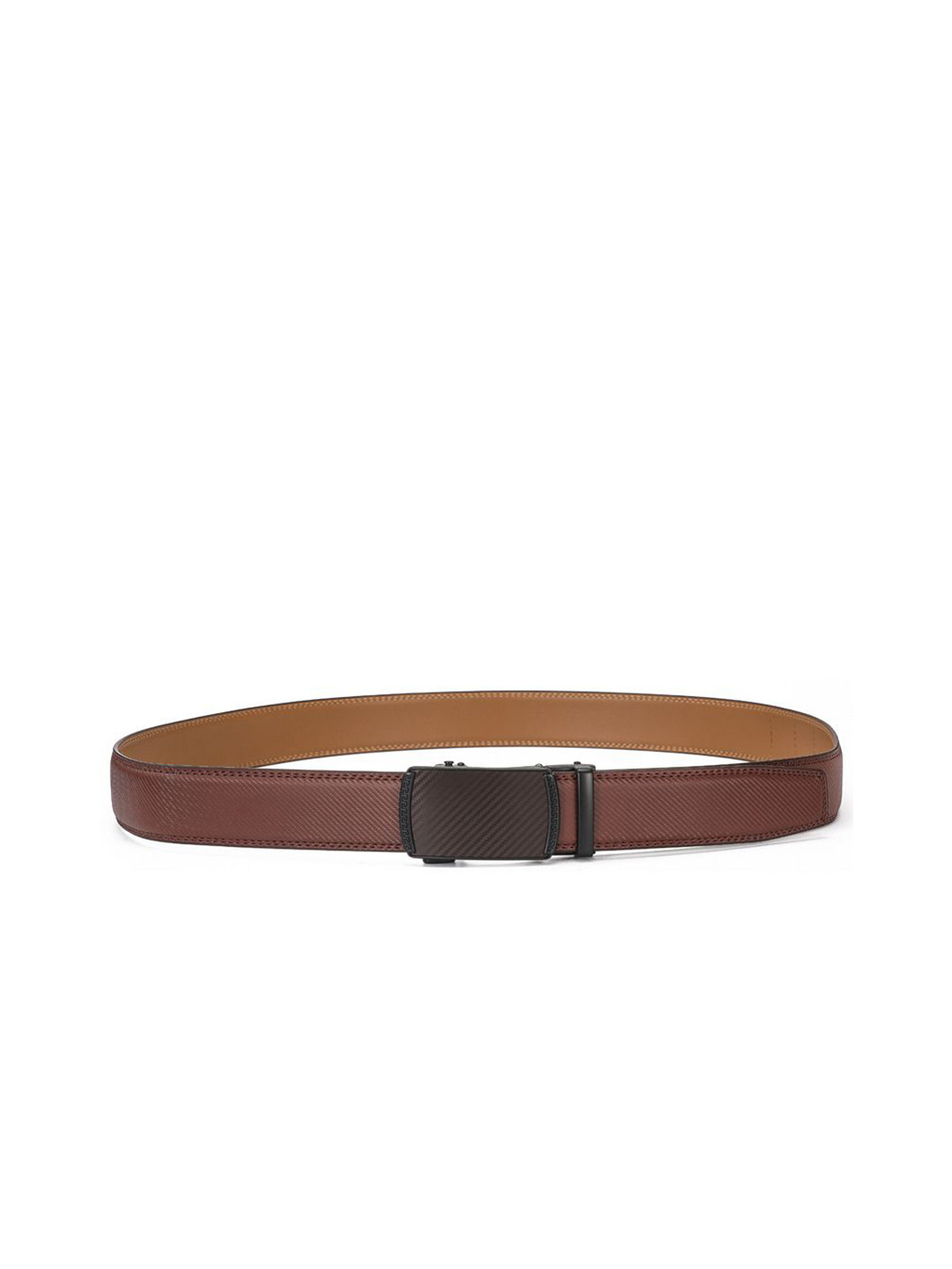 StyleCast x Revolte Men Textured Formal Belt With Slider Buckle Closure