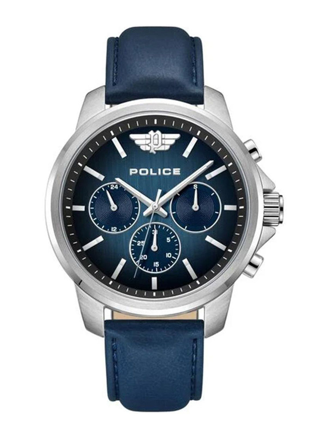 Police Men Round Dial & Leather Straps Analogue Watch NTPLPEWJF0006301