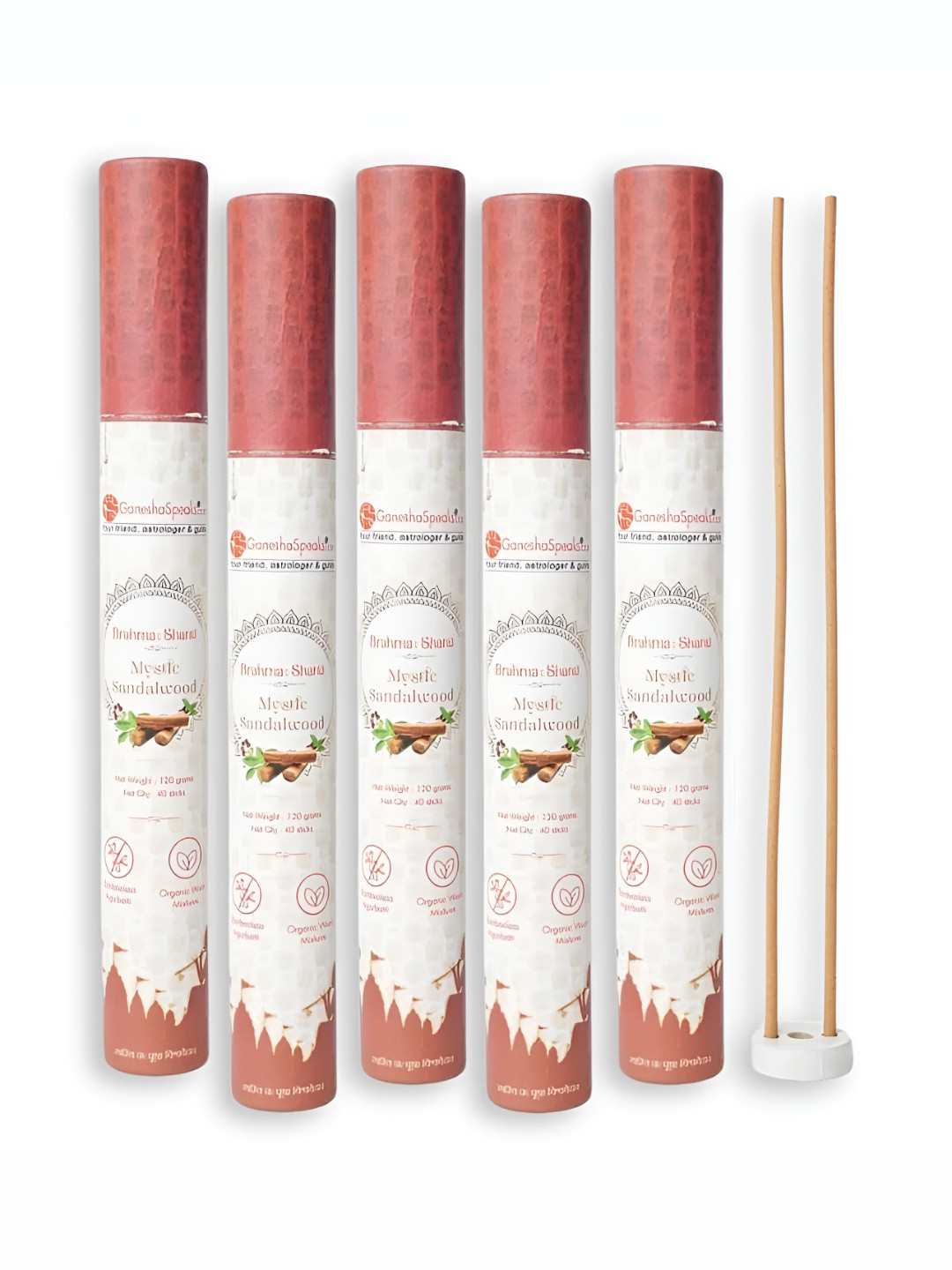 GaneshaSpeaks 200-Pcs Brown Sandalwood Fragrance Incense Sticks