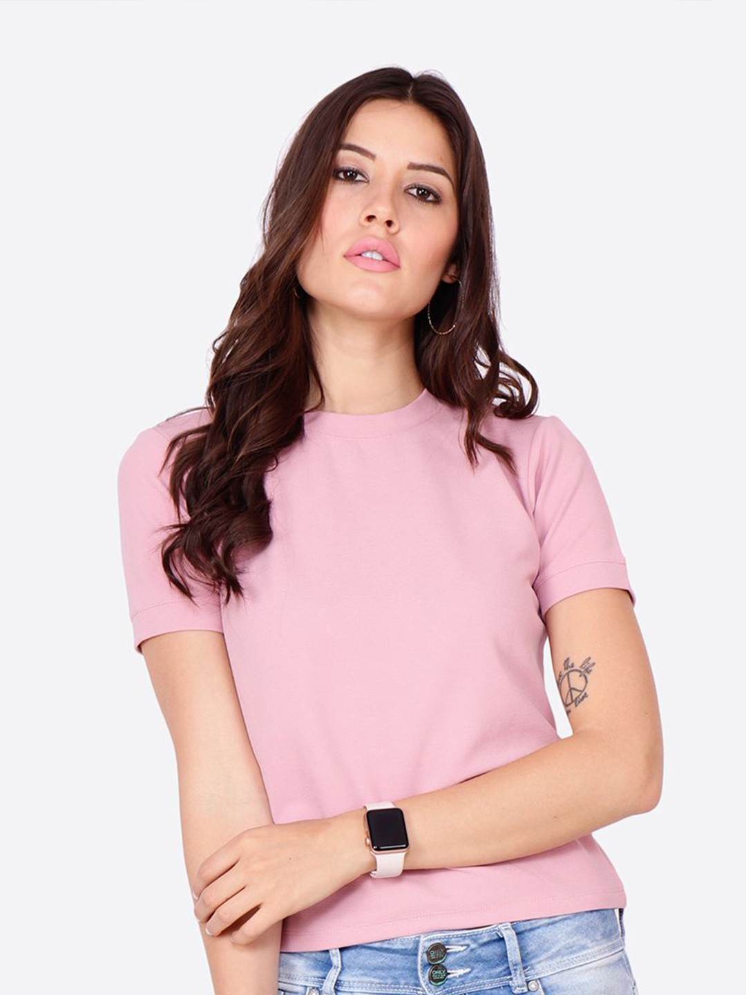 Chemistry Women Solid Round Neck T-shirt