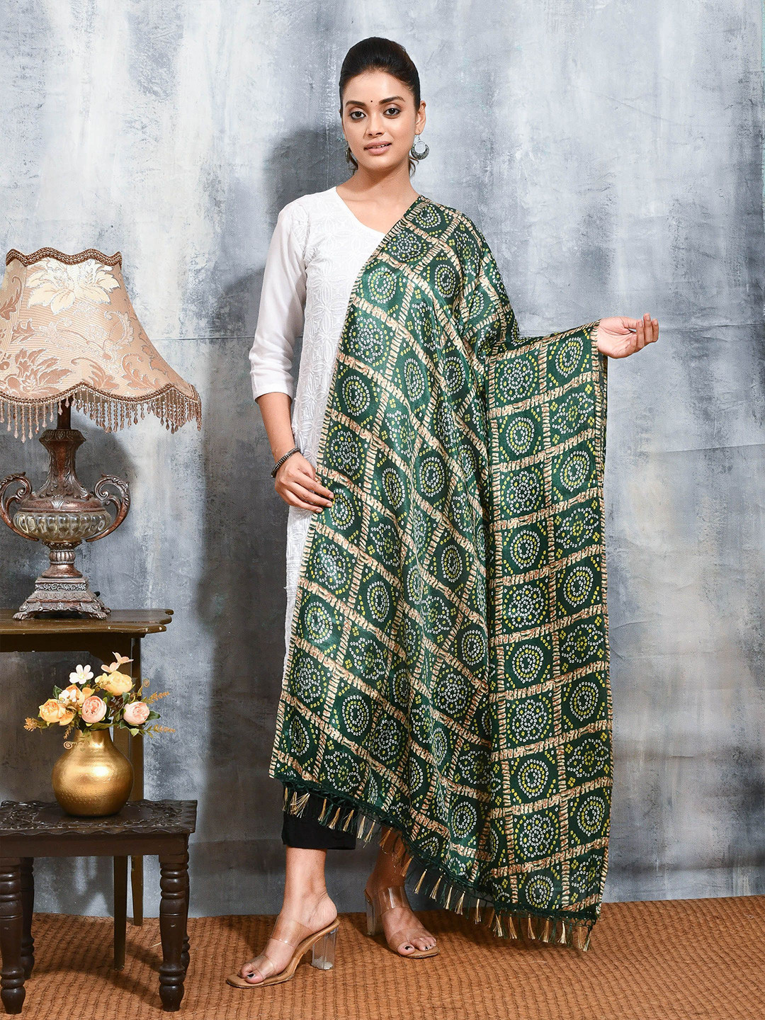 swatika Bandhani Printed Dupatta