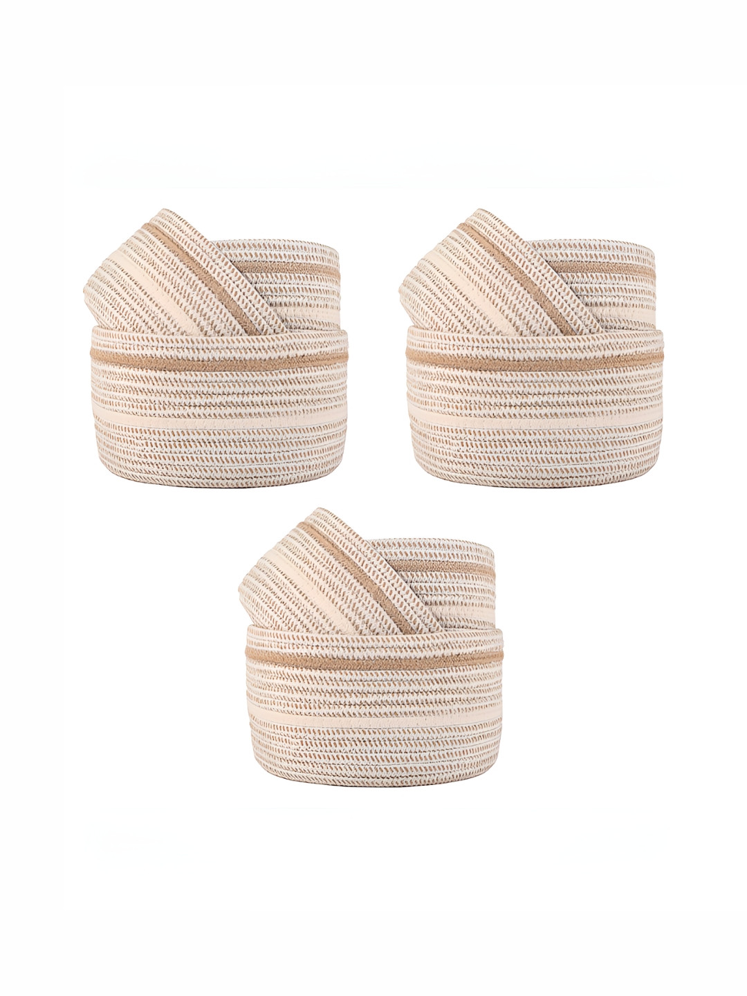 Aura Khaki Set of 9 Regular Drawer Organiser Storage Basket