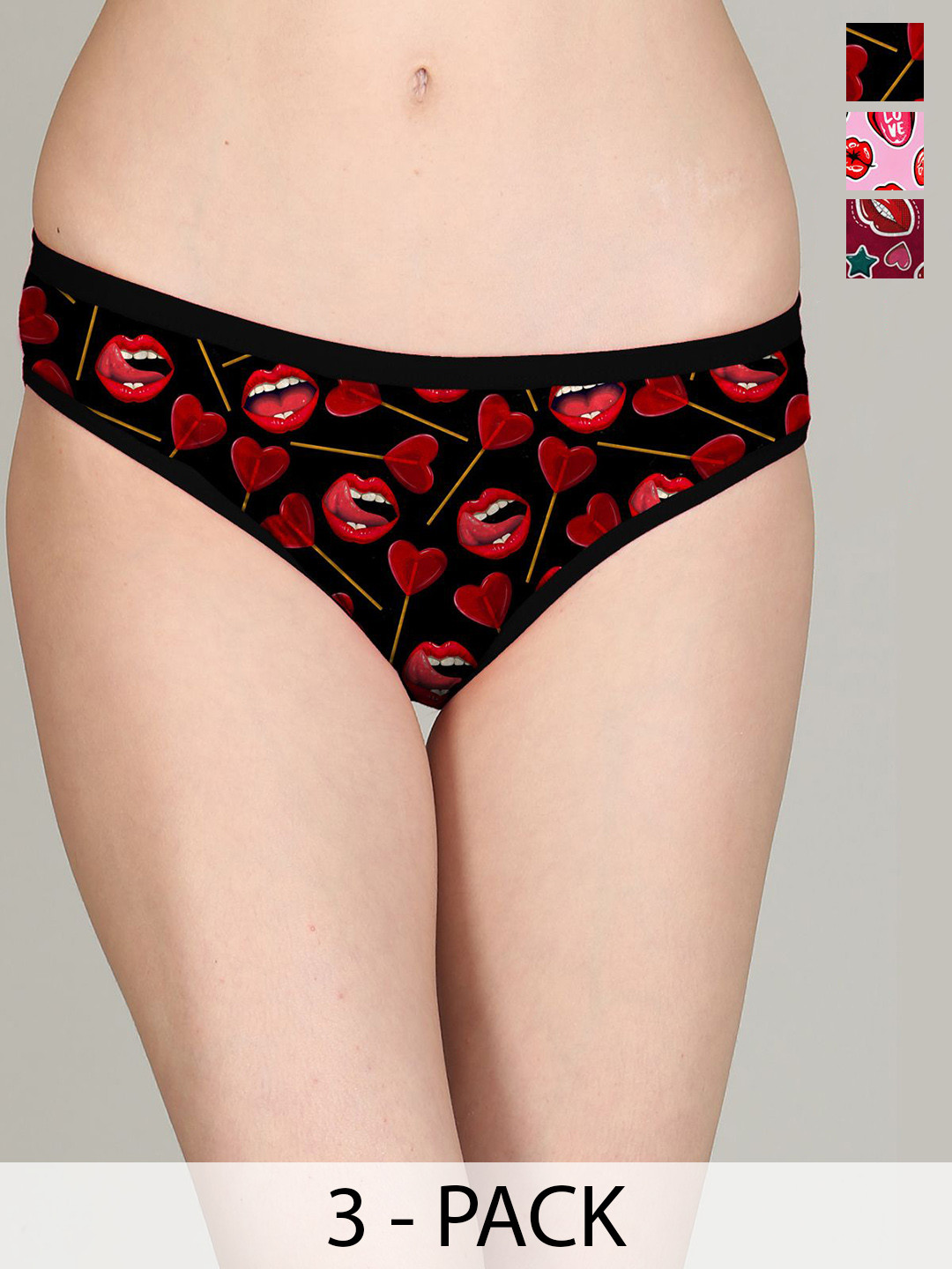Lola  Dola Pack Of 3 Printed Hipster Briefs + PPC-01--(5-7-18)