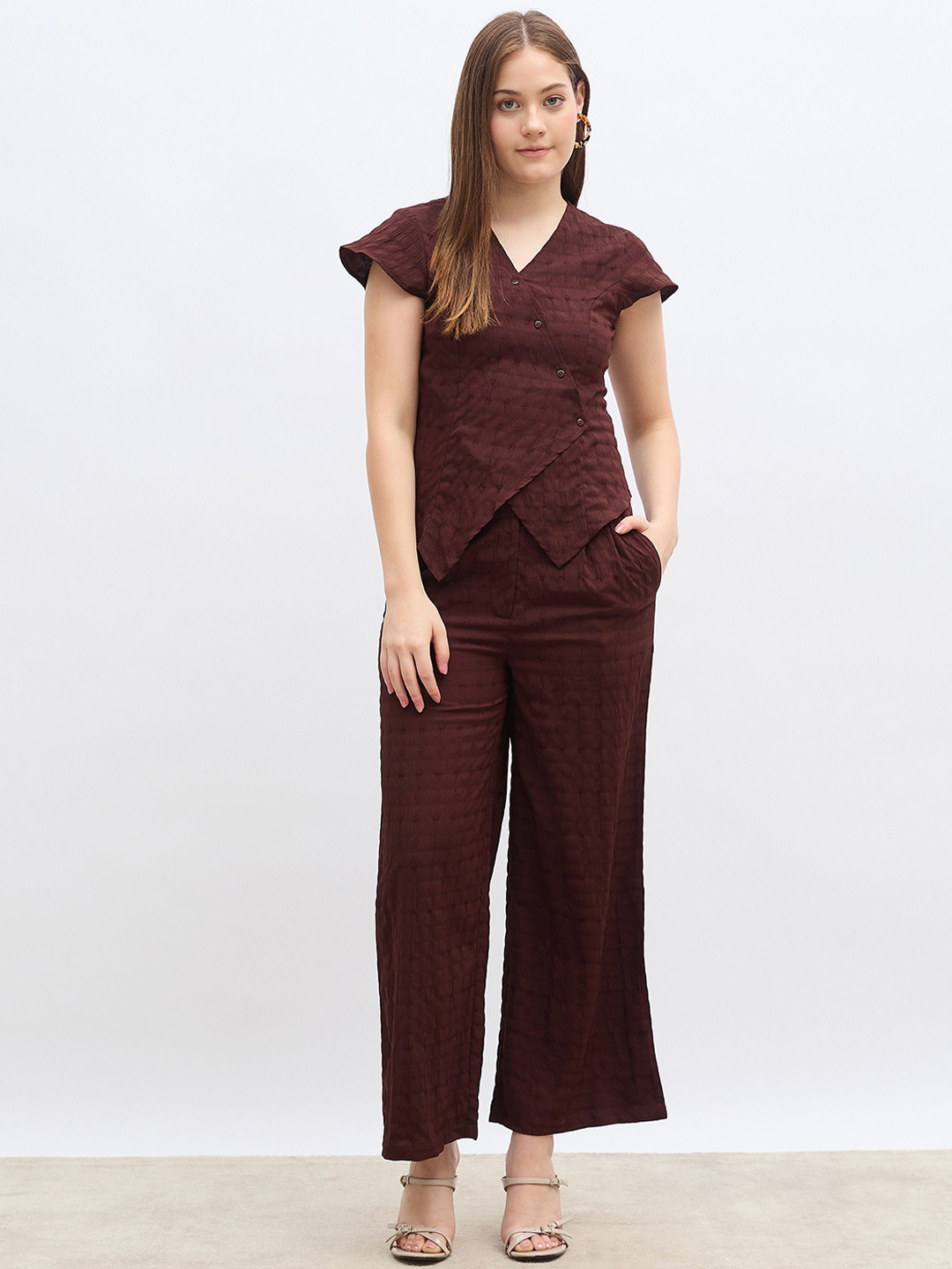 Styli Self-Designed Waistcoat & Wide Leg Trousers Co-Ord Set