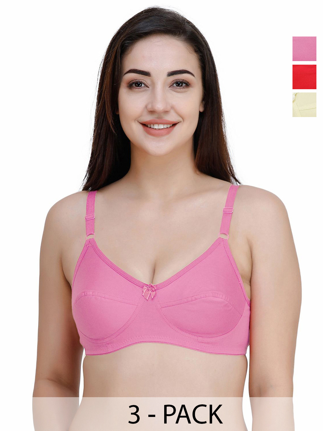 College Girl Women Pack Of 3 Full Coverage Bra