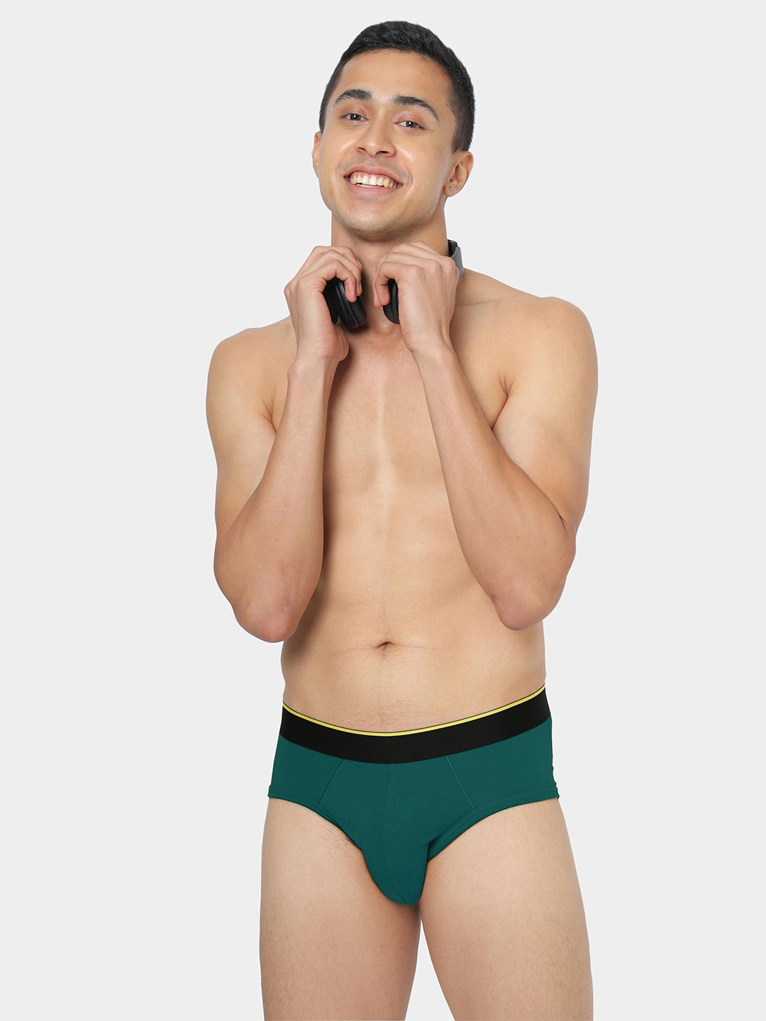 bummer Men Green Underwear Mid Rise Brief BRMAR01S