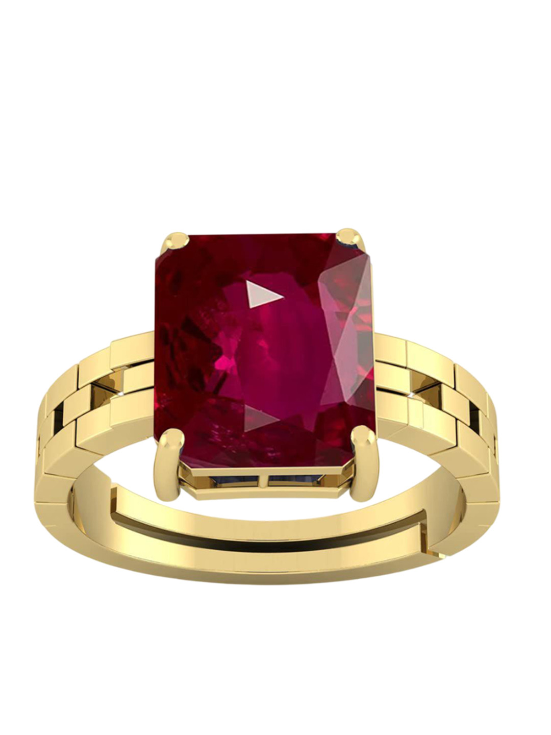 RSPR 8.25 Ratti 7.60 CT Amethyst Gemstone Stone Studded Adjustable Finger Ring