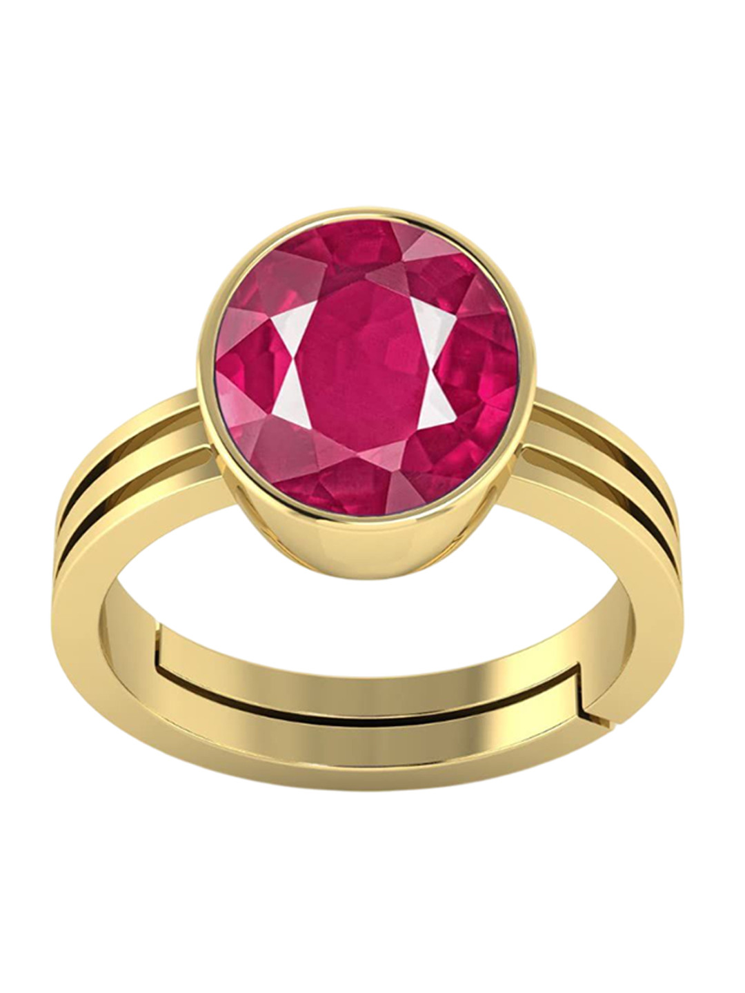 RSPR 9.25 Ratti 8.60  Ruby Manikya stone-Studded AdjustableFingerRing