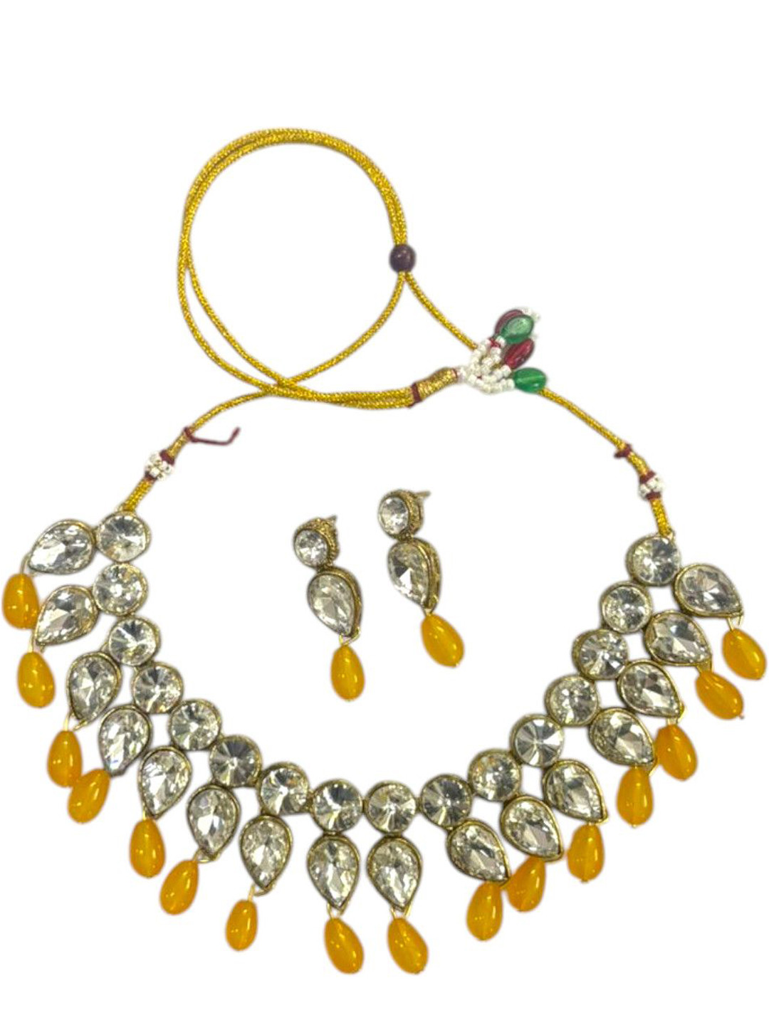 Saree Swarg Brass Plated & Stone Studded Alloy Jewellery set