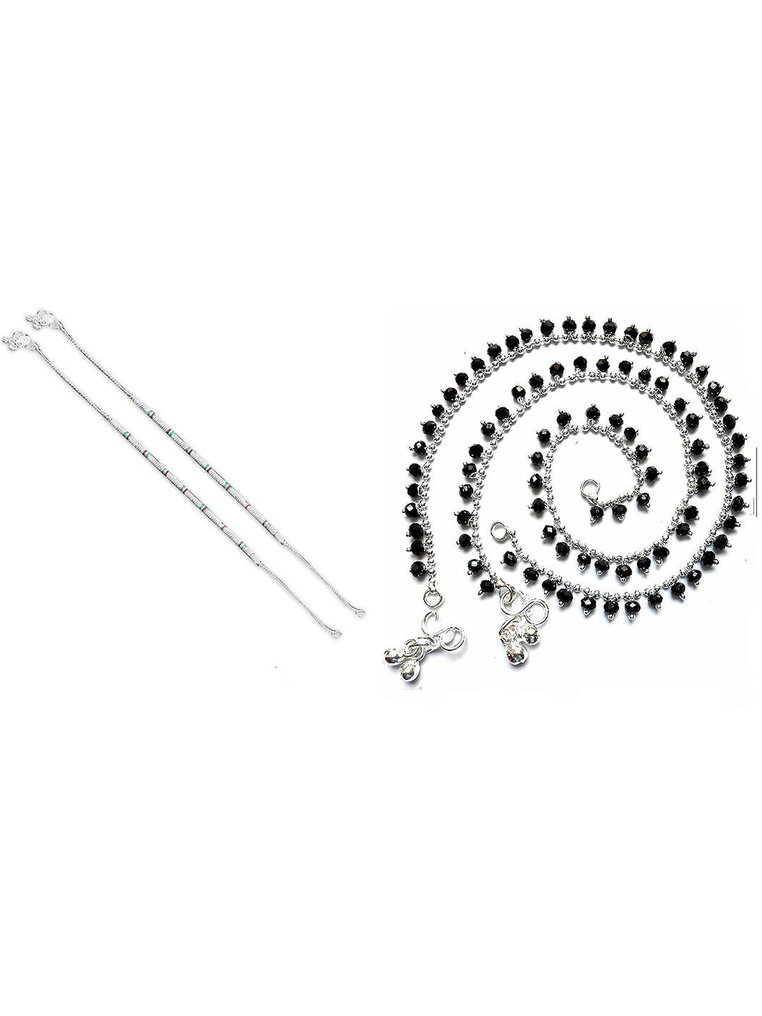 Crazy Fashion Pack of 2 Pair Stainless Steel Anklet