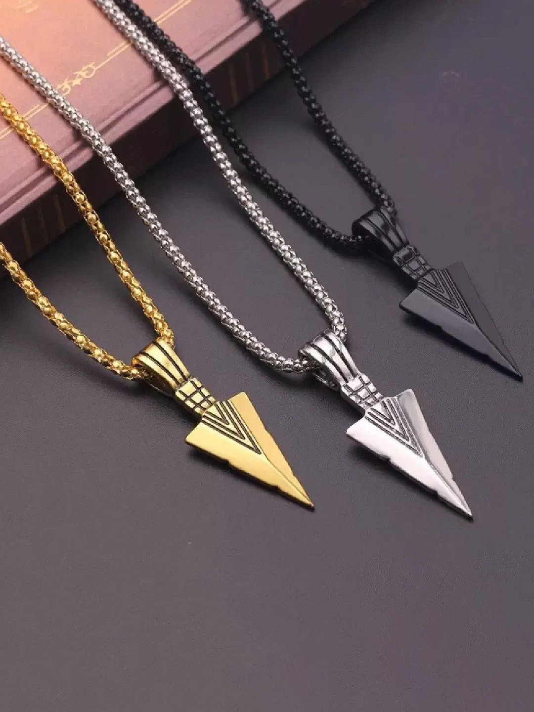 Crazy Fashion RT FAS Unisex Set Of 3 Contemporary Pendants with Chains