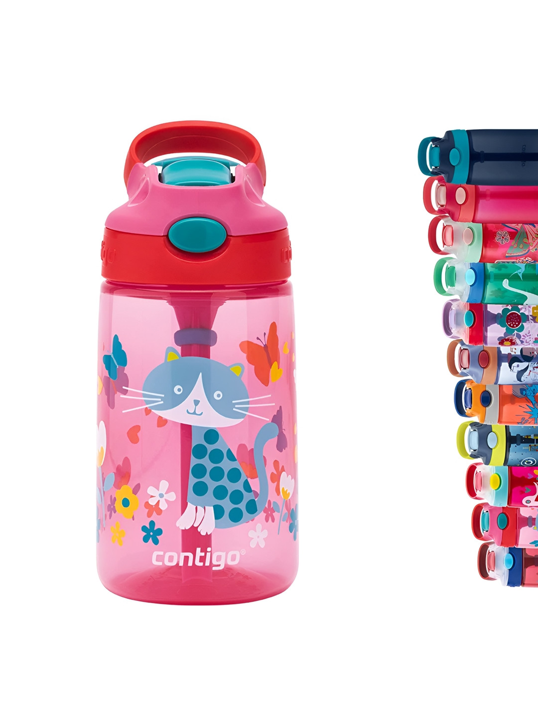 Contigo Gizmo Flip Red Conversational Tritan Spill Proof Water Bottle - 420ml
