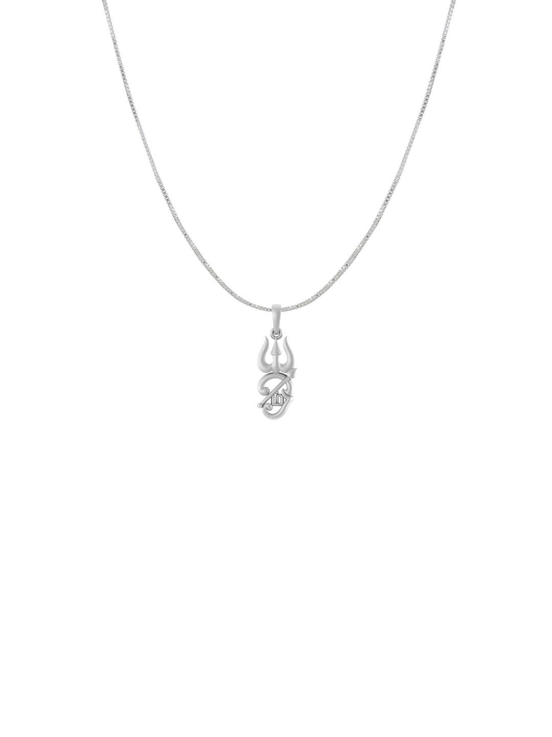AKSHAT SAPPHIRE 925 Sterling Silver Contemporary Trishual Tamil Om Pendants With Chains