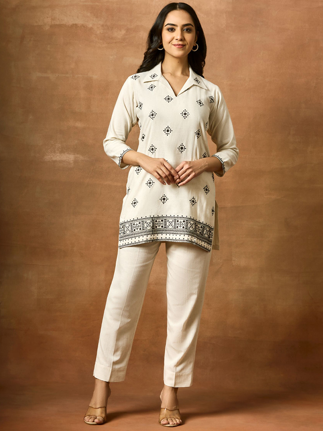 WOMEN PLUS Safar Embroidered Tunic With Trousers Co-Ords