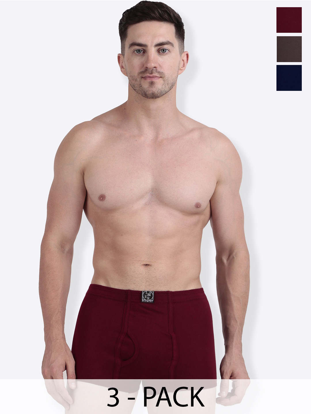 inner element Pack Of 3 Pure Cotton Trunks COVER_ELEASTIC_MINI_TRUNK_MNG3
