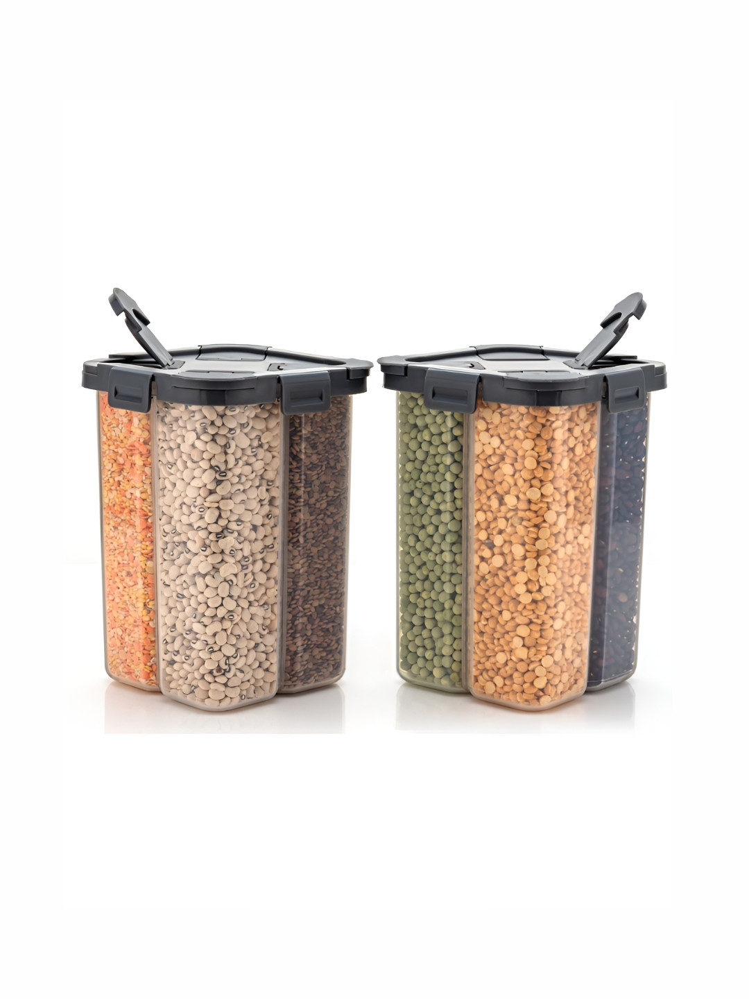 Aura Black Plastic 2 Piece Clip-On Jar-2L
