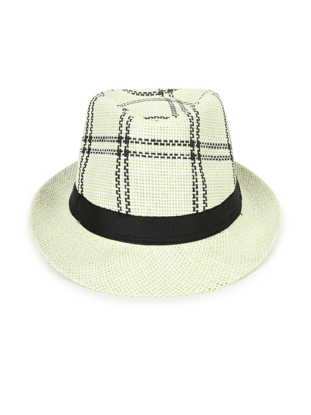 Zacharias Men Paper Jute Fabric Striped Fedora Hat