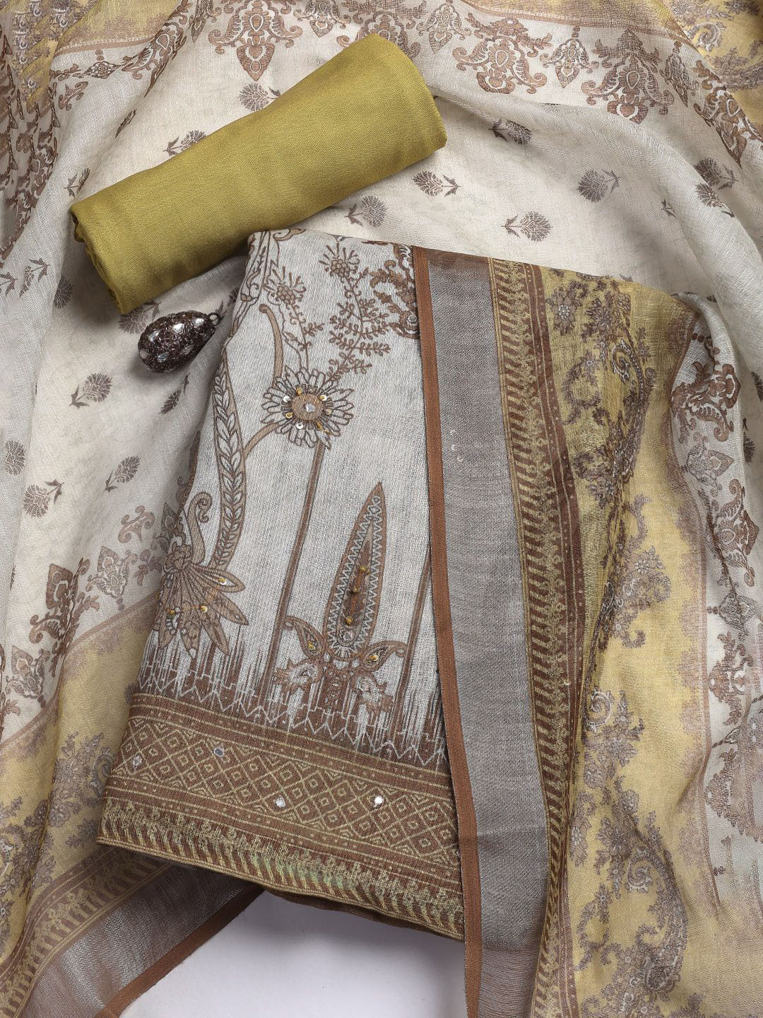 Meena Bazaar Unstitched Dress Material